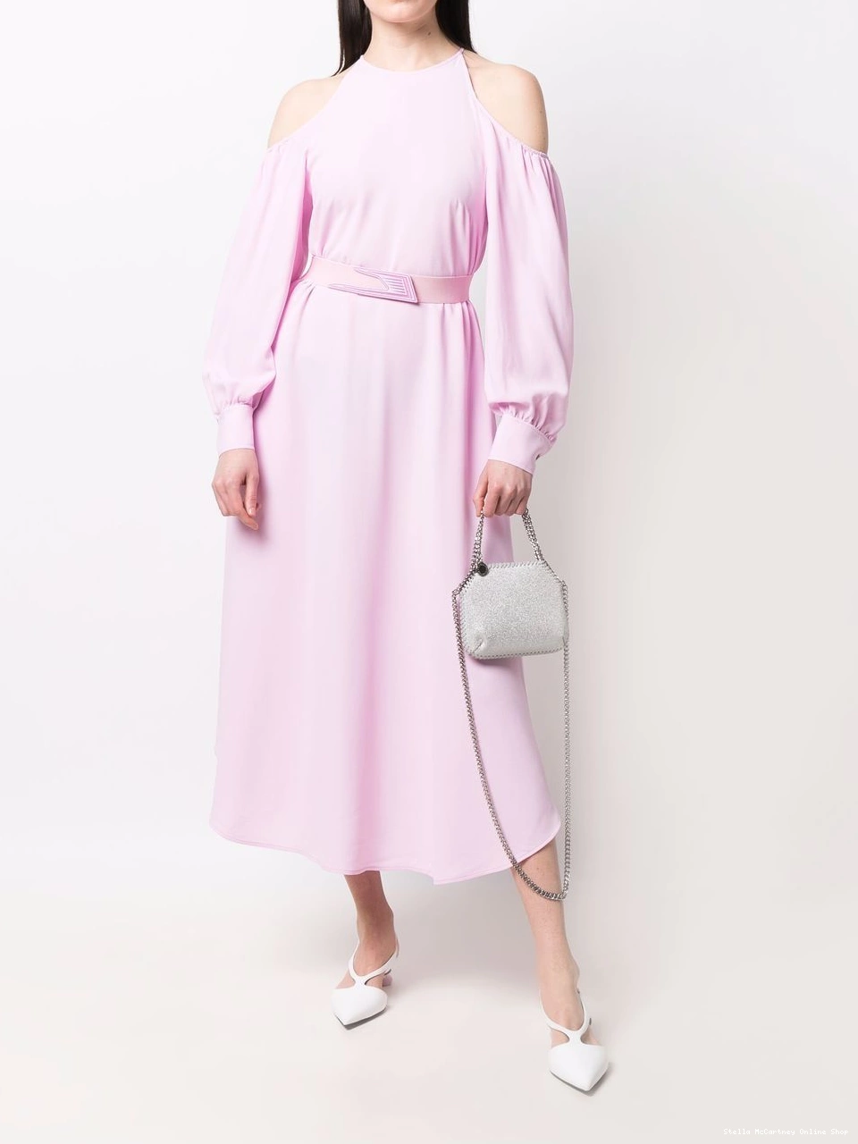 Affordable McCartney dress Stella Women cold-shoulder belted 0817